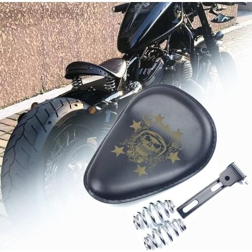 PU Motorcycle 3" Spring Solo Bracket Seat For Harley Chopper Bobber Custom Motorbike Scooter e-bike solo seat