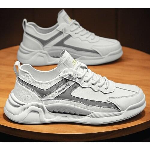 2021 Brand New Men Genuine Leather Casual Shoes Fashion High End Spring Trend Sport Flat Shoes Comfortable Leisure Sneakers