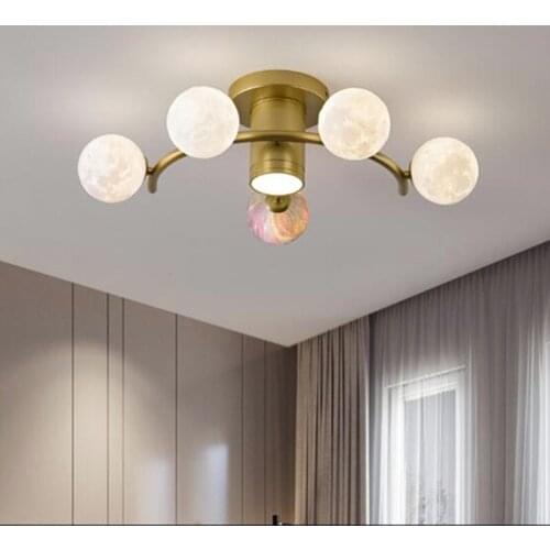 Nordic Style 3D Printing Moon Lighting Creative Bedroom Kids Room Cafe Decoration Led Ceiling lamp