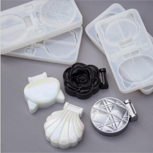 Transparent Silicone Mould Resin Decorative Craft DIY Shell cat rose Makeup mirror box Mold epoxy resin molds for jewelry