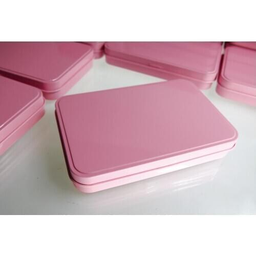 Size:133x88x20mm pink metal case cosmetic packing box promotional gift tin box water color box eye shadow metal case 200PCS/LOT