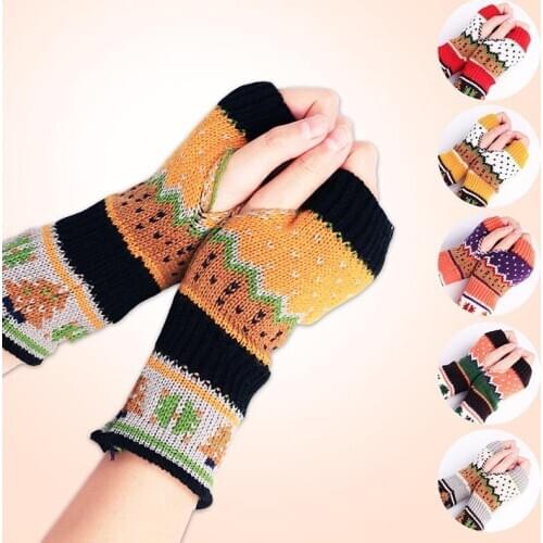 Christmas Gloves Knit Gloves Half Finger Woman Gloves Warm Fingerless Winter Xmas Gifts Thick Guantes Mujer Eldiven For New Year