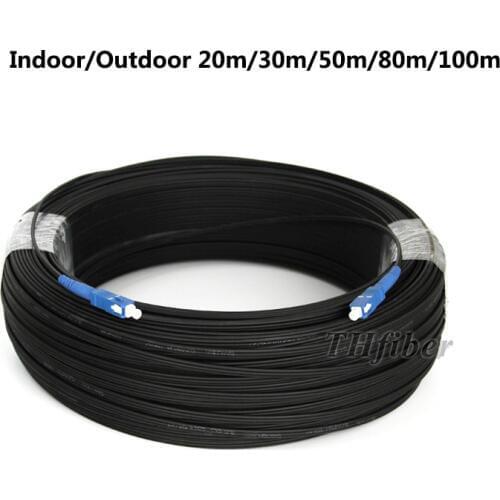 SC to SC single core cable FTTH optical fiber Indoor/Outdoor with self-supporting network cable 20m/30m/40m/50m/80m/100m