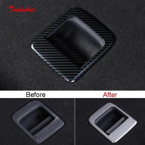 Tonlinker Interior Car Trunk Partition Handle Cover Stickers For FAW BESTUNE T77 2020-21 Car Styling 1 PCS Metal Cover Stickers