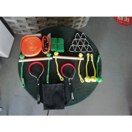 Outdoor Backyard Children Climbing Ninja Rope Line Hanging Ninja Warrior Obstacle Course for Fun Training Kids Equipment