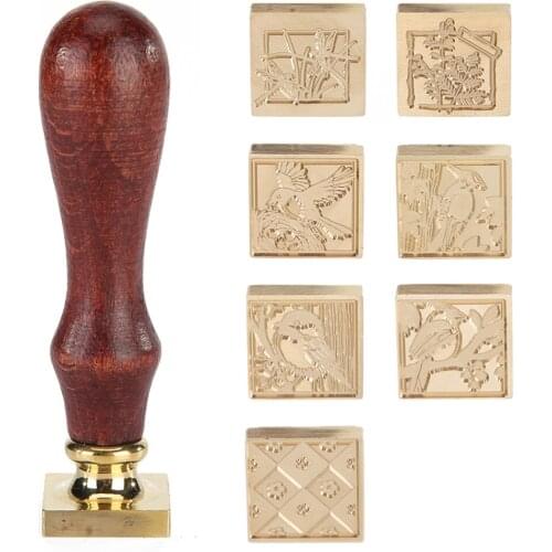 Vintage DIY Animal Plant Square Seal Stamp DIY Handcraft Decor Sealing Wax Stamp for Scrapbooking Diary Photo Album