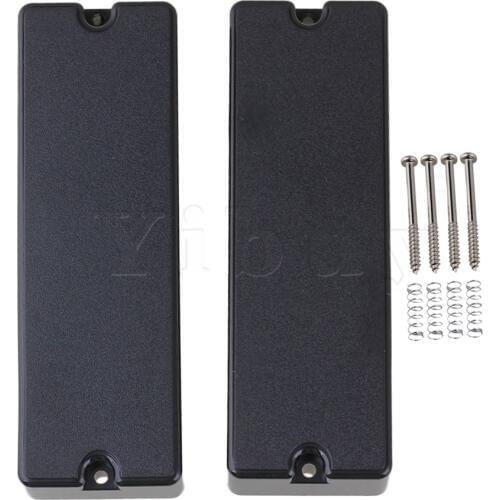 Yibuy 2pieces Black 6 String Humbucker Soap Bar Sealed Bass Guitar Neck &Bridge Pickups