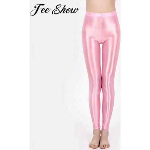 Women Girl Yoga Pants Sportswear Dance Clothes Stretchy Shiny Leggings Pants Gym Yoga Running Cycling Dancing Sportswear Leggins