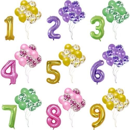 11pcs 30inch Numeral Foil Balloon New Year Baby Shower Decor Ballons Wedding Birthday Party Decoration Air Ball Kids globos