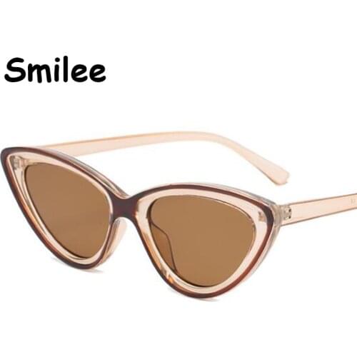 2020 Fashion Small Frame Sunglasses Woman Brand Designer Vintage Triangular Cat Eye Sun Glasses Grey Gradient Goggles UV400