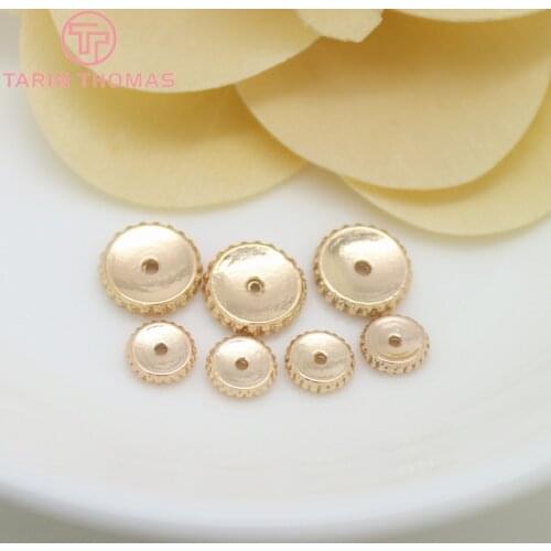 20PCS 6x1.5MM 9x2MM 24K Champagne Gold Color Plated Brass Spacer Beads Bracelet Beads High Quality Diy Jewelry Accessories