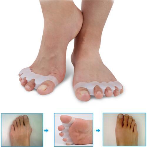 2 Pairs Silicone Toe Separator Gel Hallux Valgus Relief Pain Pedicure Foot Care Bunion Corrector Separador De Dedos De Los Pies