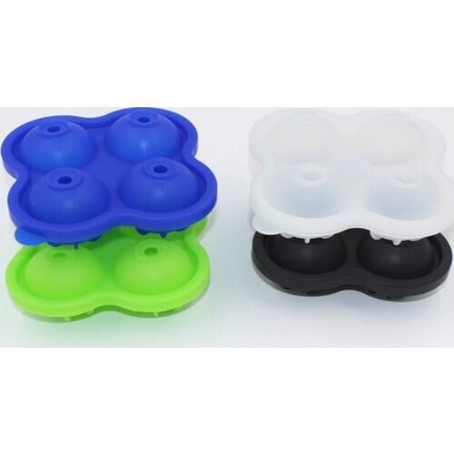 50pcs/lot Whiskey Ice Cube Ball 4 Large Sphere Mold Silicone Ice Ball Maker Ice Ball Cube Ice Mold Maker 11x11x4.8cm