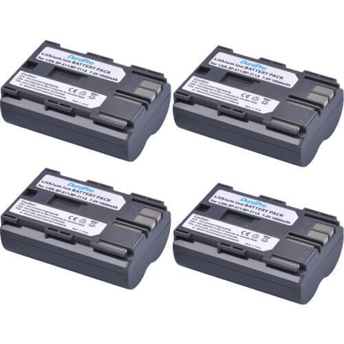4Pcs DuraPro 1800mAh BP-511 BP511 BP-511A Rechargeable Battery for Canon Powershot G6 G5 G3 G2 G1 EOS 300D D30 D60 D50 40D 30D