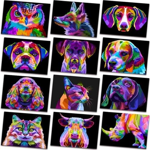 Full Square Diamond mosaic Animal cat Full Round Diamond embroidery colorful owl dog DIY Diamond painting Cross stitch fish cow