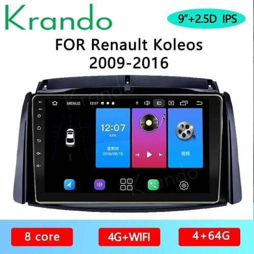 Krando Android 10.0 9" IPS Full Touch Car Multimedia Radio For Renault Koleos 2009-2016 Audio Carplay DSP WIFI Bluetooth
