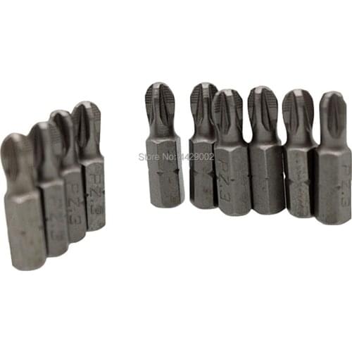 10pcs 25mm PZ3/PZ2/PZ1 1/4"(6.35mm) Impact Driver Bits Screwdriver Insert Bits Screw Driver Bit Screwdriver Bit