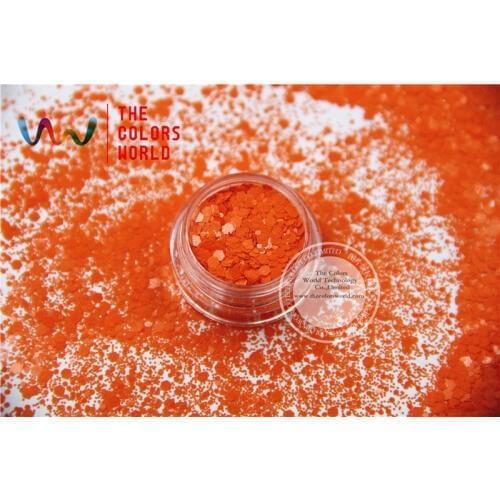 TCH305-H1 Orange-Red Colors Mixed Hexagon Shape Solvent resistant Glitter Sequins for nail art nail gel DIY decoration