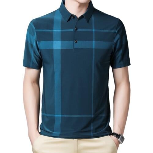 BROWON Brand Short Sleeved T-shirt Men 2021 Summer Thin Fashion Anti-wrinkle Casual T Shirt Men Slim Fit Turn-down Collar Tshirt