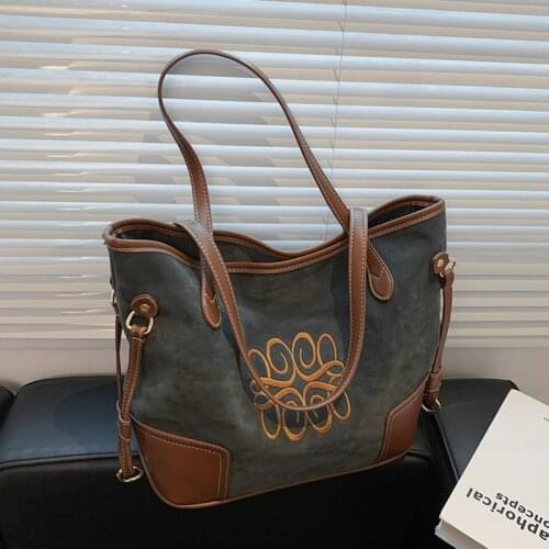 Burminsa Winter Suede Large Tote Shoulder Bags For Women Famous Brand Designer Patchwork Big Shopper Ladies Handbags Trends 2021