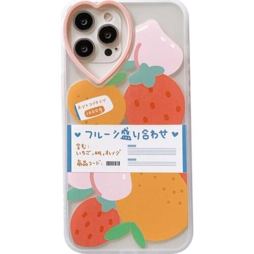 Vegetable Heart Camera Frame Case for iPhone 12 Pro Max Back Phone Cover for 12 Mini 11 Pro Max X XS XR 8 7 Plus SE 2020 Capa