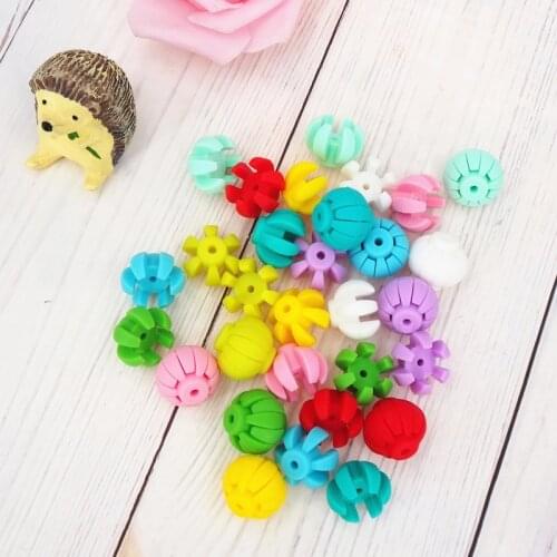 Chenkai 50pcs BPA Free Loose Silicone Chinese Lantern Beads DIY Baby Pacifier Teether Mommy Necklace Toy Gift Accessories