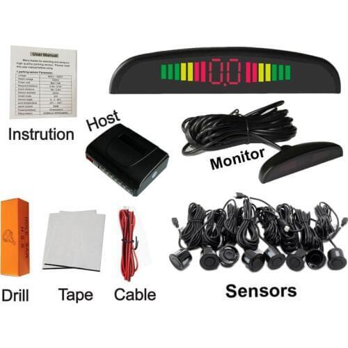Car Parking sensor 8 sensors+ Buzzer Backup Radar Detector System Reverse Sound Alert 4 colors to choose Free shipping
