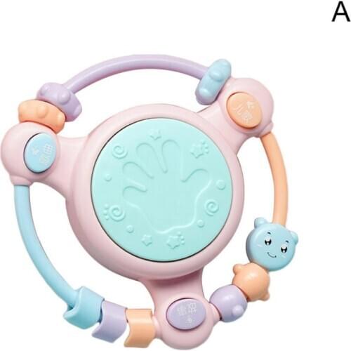 0-12 Months Baby Early Education Hand Drum Rattle with Chinese Music Kids Toys