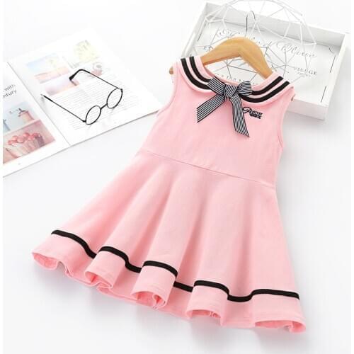 Summer Baby Girls Dresses Cotton Sleeveless Kids Clothes Preppy Style Teens Outfits for 6 8 10 12 14 Years Children Clothing