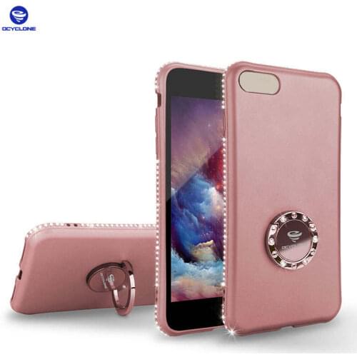 Elegant Cover For Iphone 7 Case Ring Diamond Case For Iphone 6 6splus Case Glitter Sleek Cover For Iphone 8 7plus Case Ring Rose
