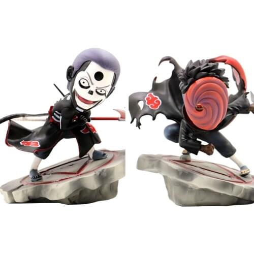 Naruto Shippuden Q Version Anime Figure Action Hidan Battle Statue 13cm ABS Model Uchiha Obito Figma Toys For Children Gift Doll