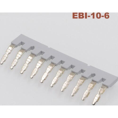 10/30/50pcs EBI10-6 Side Plug Connector Din Rail Terminal block UK2.5B UK5N UDK4 UKK5 UK5-TWIN short circuit connection strip