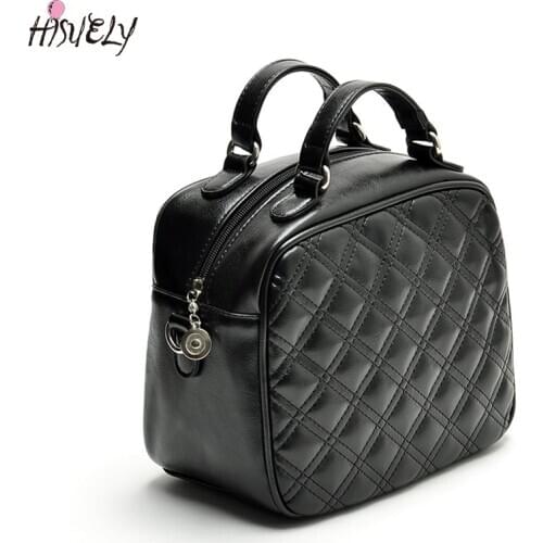 HISUELY 2021 New Arrival Should Bag Retro Vintage Famous Fashion Diamond Lattice Handbags Messenger PU Crossbody Bags Casual