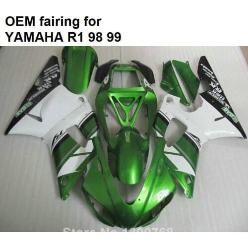 Motorcycle fairing kit for Yamaha injection molding YZF R1 1998 1999 green white black fairings set YZFR1 98 99 CN18