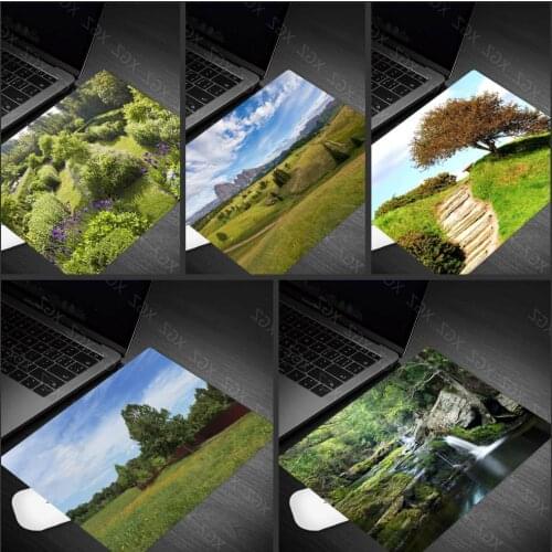 Yzuoan Beautiful Nature Green Landscape Mouse Pad Gamer Keyboard Table Pad Laptop Pad Mini Mouse Pad Big Promotion Durable Pad