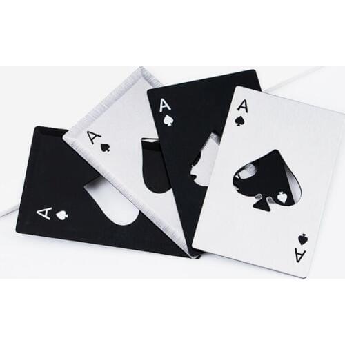 Kitchen Bar Tools Stainless Steel Beer Bottle Opener Poker Playing Card of Spades Soda Bottle Opener LX8384