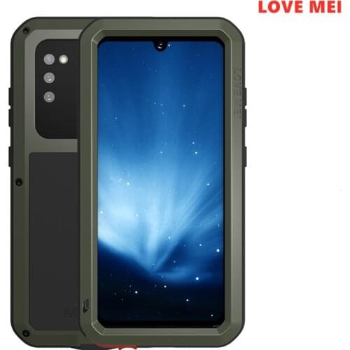 Love Mei Metal Tempered glass Full Protective Cover For Samsung Galaxy A41 Case Heavy Duty Armor Shockproof Waterproof