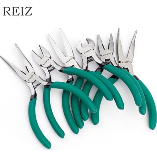 REIZ Mini Pliers Set Precision Jewelry Processing Tools Bend Flat Long Nose Diagonal Portable Multitools DIY Hand Tool Kits