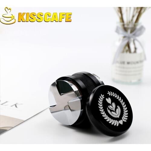 58mm New Double Coffee Tamper Multifunction Powder Hammer Stainless Steel Four Angled Slopes Flat Base Espresso Distributor Tool