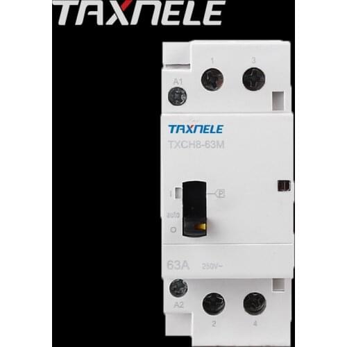2P 32a 63A 220V/230V 50/60HZ Din rail Household ac Modular Manual contactor with Manual Control Switch 2NO 1NO1NC 2NC