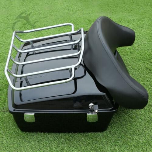 Motorcycle 10.7" Chopped Tour Pack Trunk Luggage Rack W/Backrest For Harley Touring Road King Street Electra Glide 1997-2013