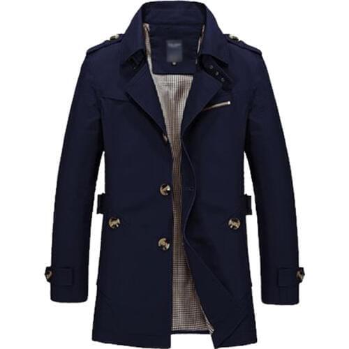 Men Jacket Coat Long Section Fashion Trench Coat Jaqueta Masculina Veste Homme Brand Casual Fit Overcoat Jacket Outerwear 5XL
