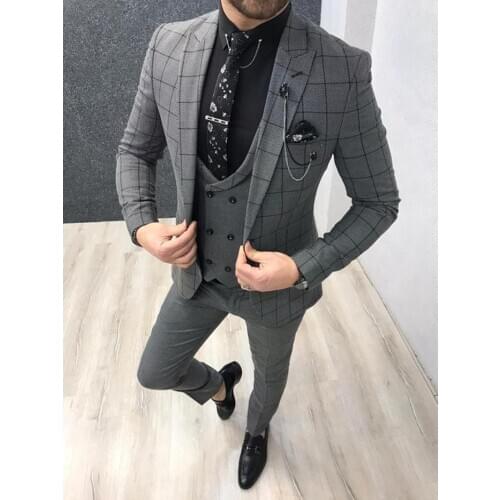 Mens Suits 2021 New Wedding Tuxedos Formal Best Man Suit Groom Wear Tuxedos Custom Made 3-Piece Suits (Jacket+Vest+Pants)