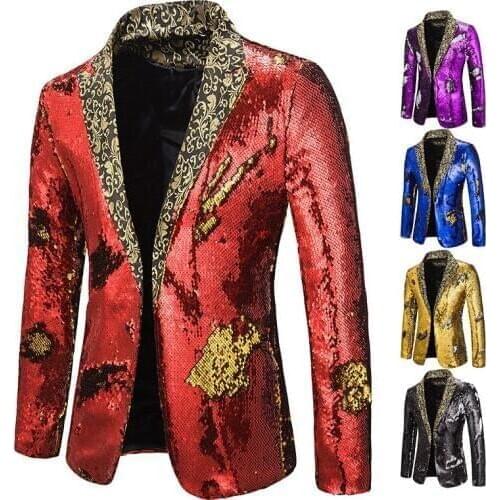 Mens Club Night Suit Blazer Tuxedos Jacket Blazer Stage performances Formal Wear Coat Stage Jacket for Evening Prom Party