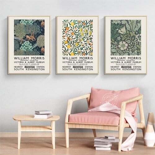 William Morris Paint Wall Art The Victoria And Albert Museum Exhibition Canvas Painting Pictures For Living Room Decor