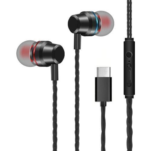 USB Type-C Earphone Super Bass In Ear earphones with mic Headset Stereo Earbuds For Xiaomi Mi6 Letv 2 for Hammer nut PRO