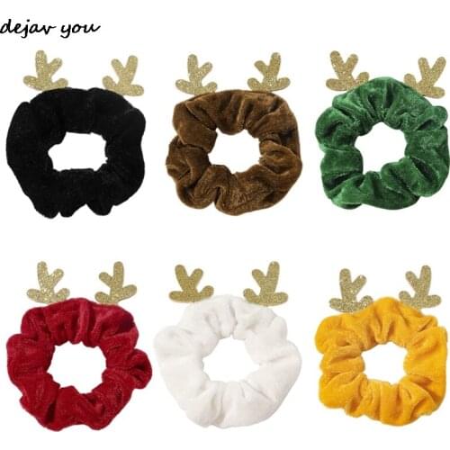 New Christmas Sweet Style Hair Rope Hair Ring Large Intestine Elk Flannel Hair Tie Ponytail Holder Hair Accessories