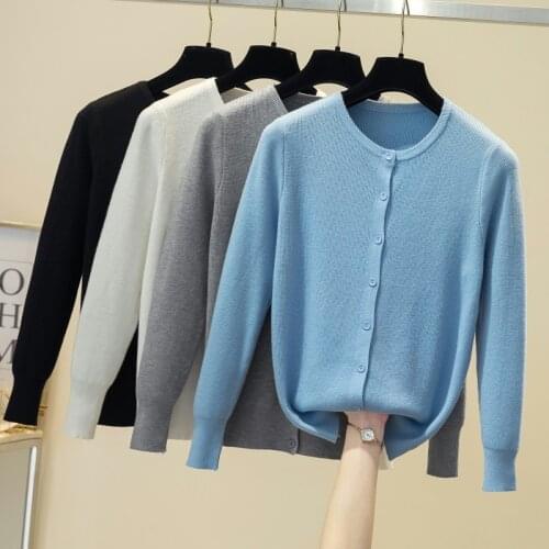 2021 Autumn O-neck Outwear Tops Elegant Women O-neck Knitted Cardigans Single-breasted Slim Twisted Sweater Female