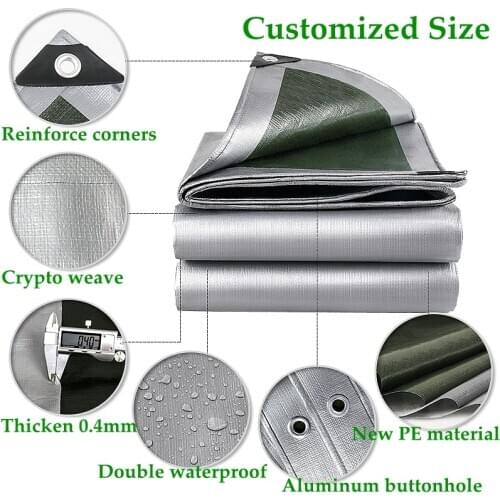 Customize PE Tarpaulin Rainproof Cloth Sunshade Tarp Ground Sheet Camping Lightweight Tarp Boat Car Truck Canopy Rain Cloth