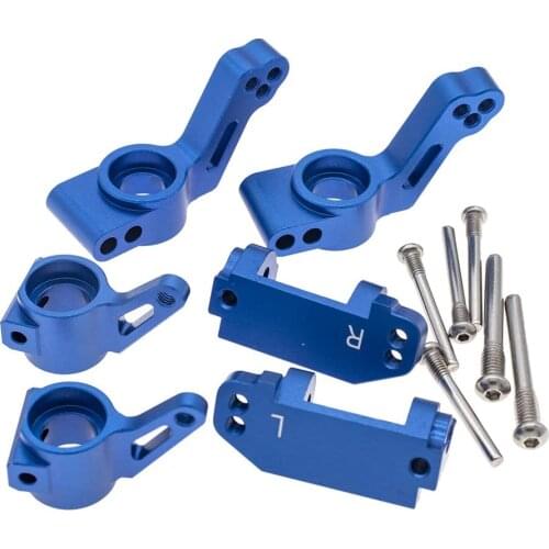 RC 6PCS Aluminum Castor Blocks Steering Block and Rear Pile Shaft Carrier Replacement 3632 3736 3752 for 1/10 TRAXXAS 2WD Slash